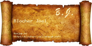 Blocher Joel névjegykártya
